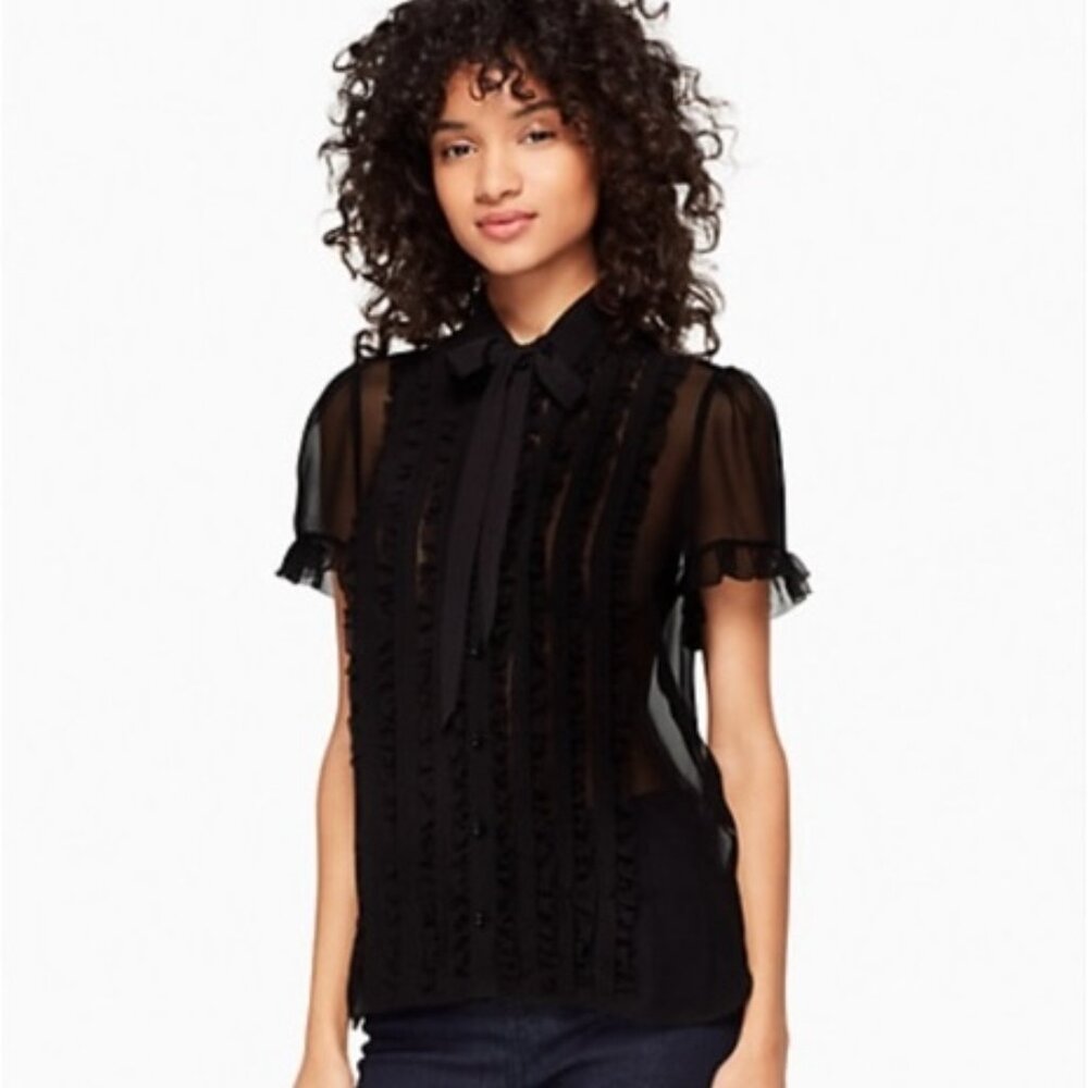 Kate Spade Silk Ruffle Chiffon Blouse